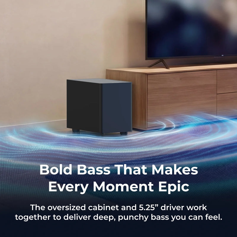 ULTIMEA 2.1ch SoundBar for Smart TV, 5.25" Wireless Subwoofer, BassMX&VoiceMX, App Control 240W Peak Power Soundbar 2026 Newest