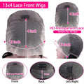 8-14inch 13x4 Bob Wig Human Hair 220% Density Straight HD Lace Front Wigs Human Hair Pre Plucked Invisible Knots Straight Lace Front Bob Wigs for Women