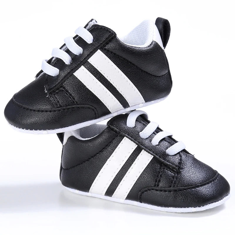 Baby Sneakers Classical Sport Soft Sole PU Leather Shoes Streaks Multi-Color First Walker Newbor Baby Boy Girl Shoes