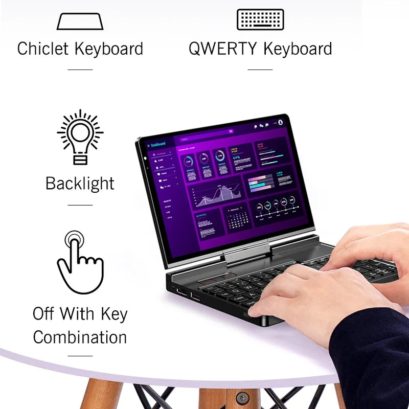 Fury 2026 New GPD Pocket 4 8.8-inch AMD AI 9 HX 370 64GB RAM Super Portable Mini PC 2TB NVMe Flipped Laptop Computer