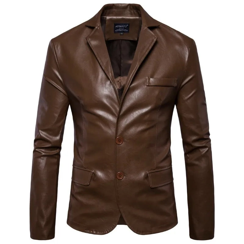 Spring and Autumn new men's leather jacket, British men's locomotive leather jacket