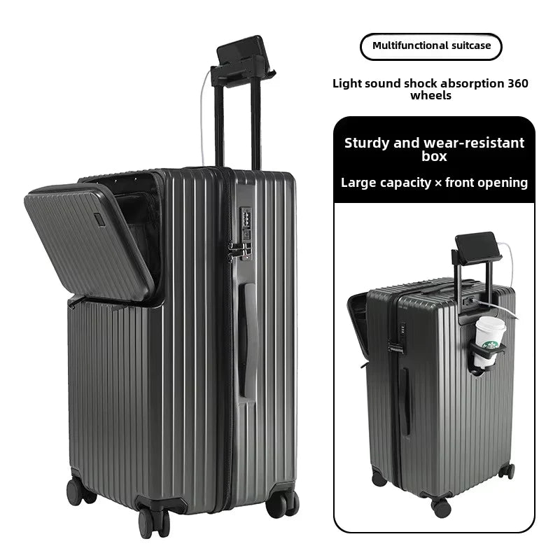 COLENARA High Quality Suitcase ABS+PC Boarding Box Large Capacity Trolley Case 20"24"26"28"30 Inch Front Opening Laptop Luggage