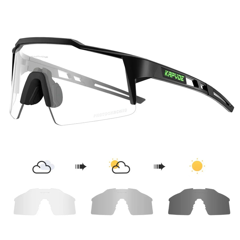 Kapvoe Red Photochromic Cycling Sunglasses for Men Blue | SAMAG