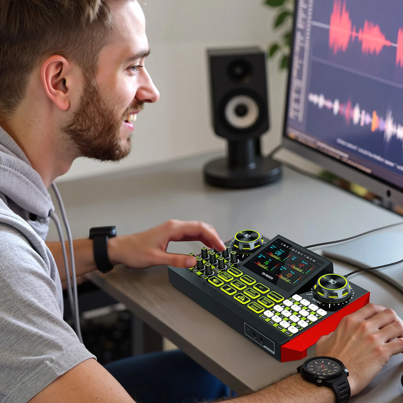 Tenlamp G9 Professional Podcast Influencer KOL Singing Gaming DJ Mixing Station Controller Equipment Studio Professional Recording Electronic Music Mixer Power Karaoke Machine Available Dynamic Condenser Wireless Microphone P