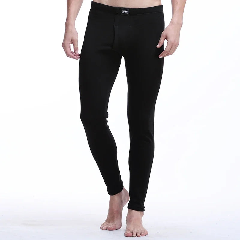Modal autumn and winter men's fleece thickened slim-fitting cotton pants youth single-piece leggings, long johns, thermal pants