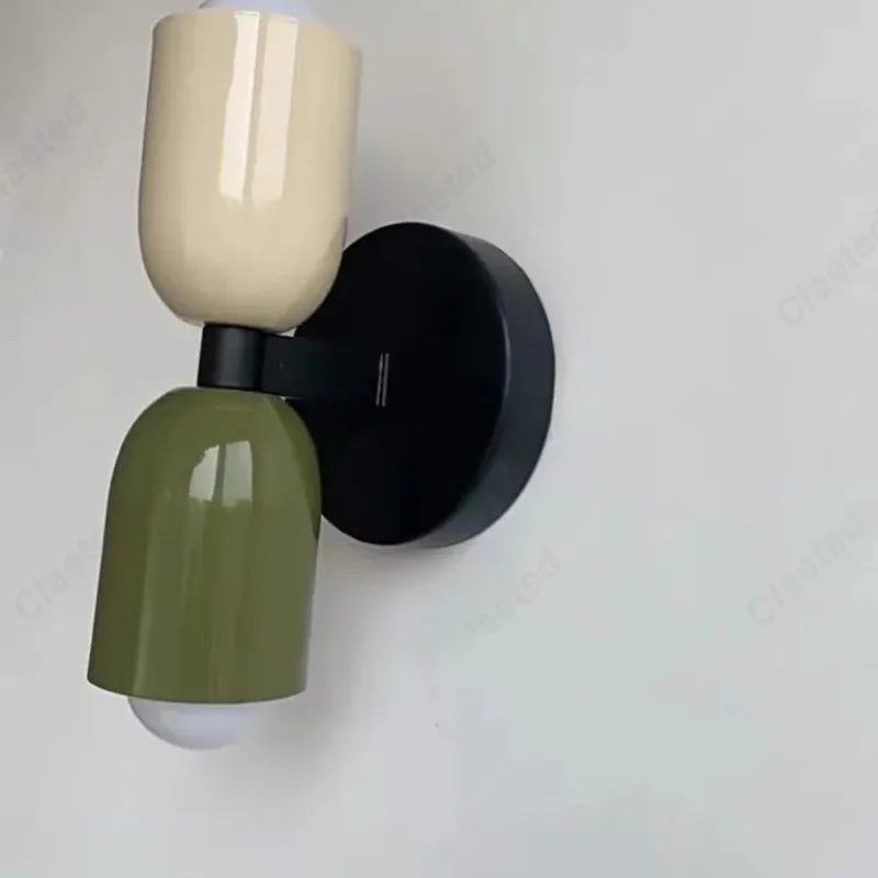 LED Creative Cream Wind Double Headed E27 Hotel Restaurant Wall Light Indoor Home Bedroom Bedlight Living Room Corridor Lighting
