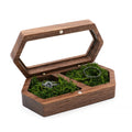 Jewelry Presentation Box Travel for Case Walnut Wood Engagement Ring Box Earring Stud Holder for Ceremony Wedding Propos