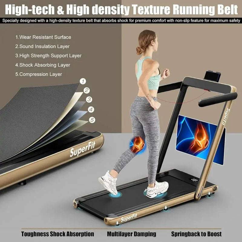 Space-Saving 2-in-1 Electric Treadmill with 2.25HP, Desk | SAMAG