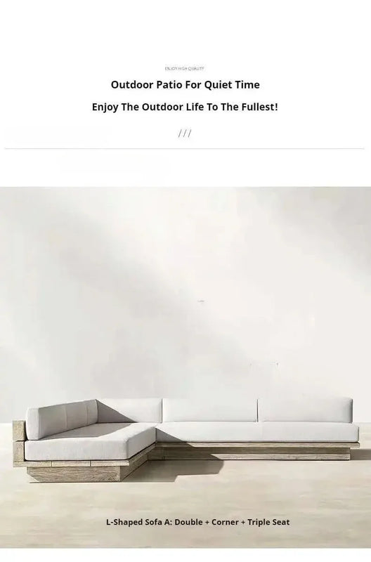 Japanese Style Waterproof and Sunscreen Garden Sofa, Minimalist Designer, Modern Garden Sofa, Artistic Outdoor Furniture, Divano
