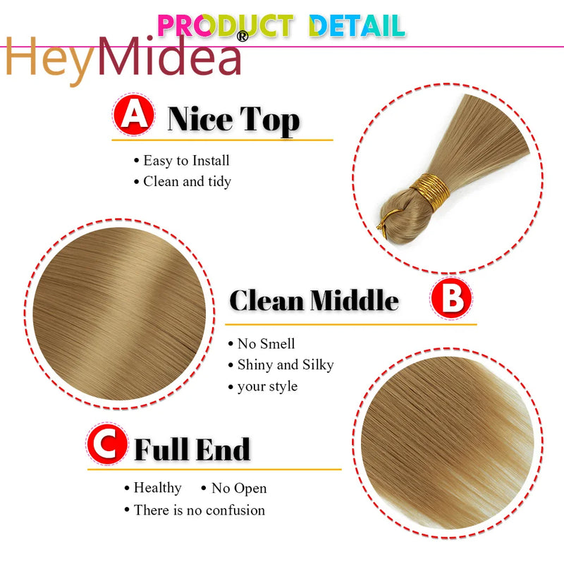 22-28Inch Straight Pony Hair Bundles Crochet Braids Hair Silky Colorful Synthetic Braiding Hair Ombre Synthetic Hair For Women