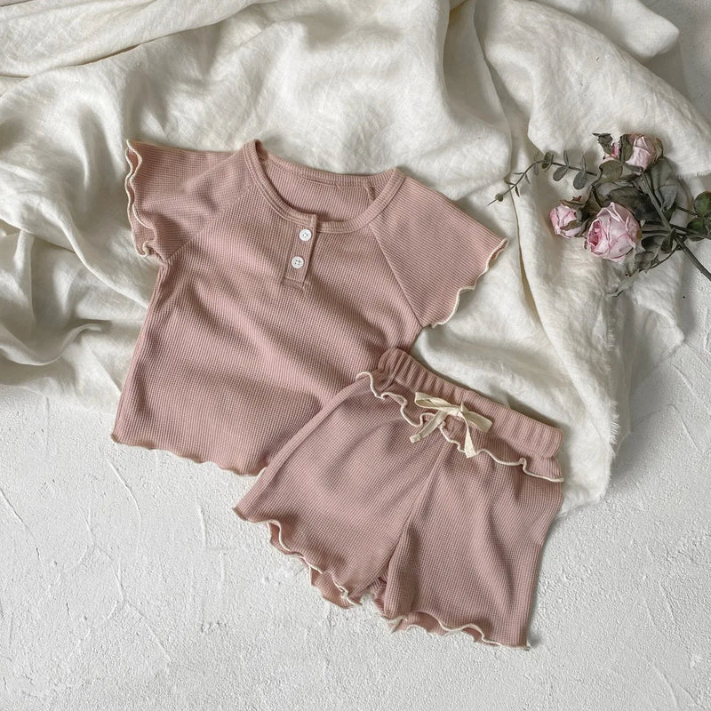 TZ2626 New Girls' Short - Sleeved Summer Style Baby Waffle - View 6 | SAMAG