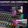 6/8/12/16 Channels Audio Sound Mixer Depusheng Mixing DJ Console USB 48V Phantom Power 256 DSP Effects Sound Table for Stage