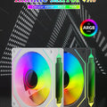 Teucer Infinite Mirror 120mm 5V 3Pin ARGB PC Case FAN 12V 4Pin PWM 800-2000RPM 12cm Chassis CPU Water Cooling Ventilator