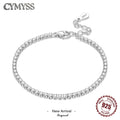 Original 925 Sterling Silver Zirconia Tennis Chain Bracelet for Women Adjustable Gold Color Hot Sale Ideal Birthday Party Gifts