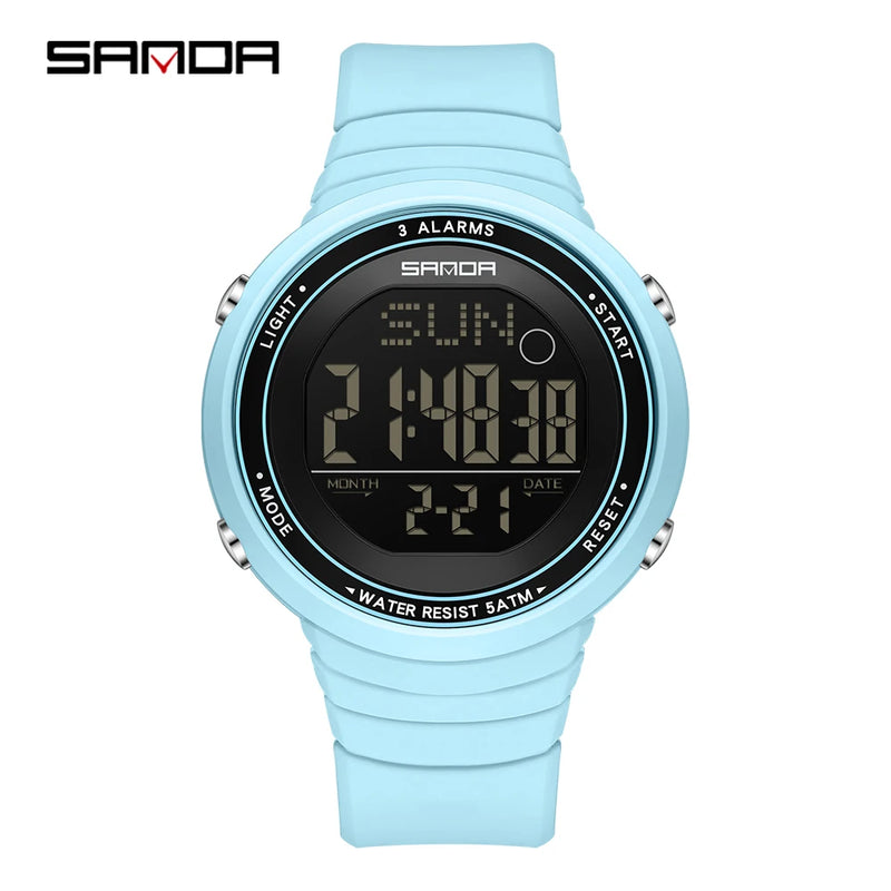 SANDA Digital Sport Watch for Men Military Electronic Waterproof Student LED Wristwatches Alarm Clock - Visuel 11 | SAMAG