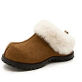 2026 Autumn Winter New Women Round Toe Flannel Closed Toe Slippers Retro Platform Slippers Plush Warm Non Slip Outdoor Slides