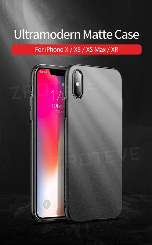 For iPhone X XR Case ZROTEVE Luxury Ultra Thin Frosted Hard PC Cover For Apple iphone XR XS Max iPhonex 10 iPhone10 Phone Cases