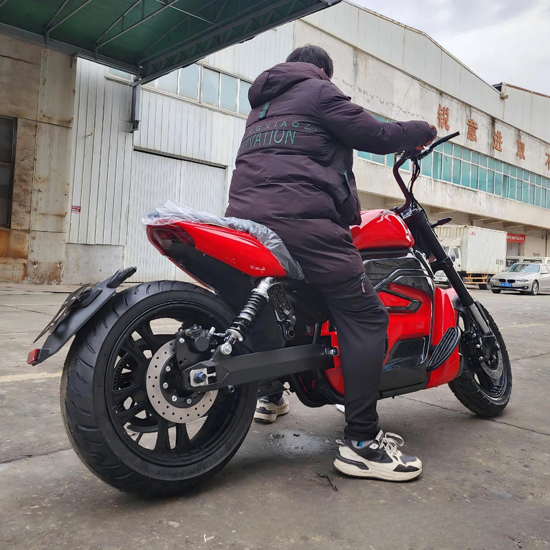 8000W Mid-Drive Belt Motor Electric Motorcycle 300km Type2 Fast Charge 200mm Wide Tire Adjustable Inverted Shock Customizable