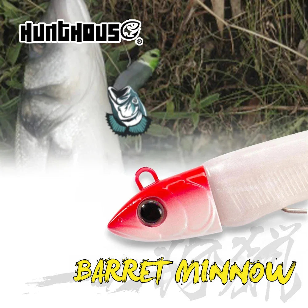 Hunthouse Fishing Barret Minnow Lure 7g/12g/25g/40g/60g/90g/120g JIgging Head Soft Silicone Bait Wobblers For Bass Pike Leurre