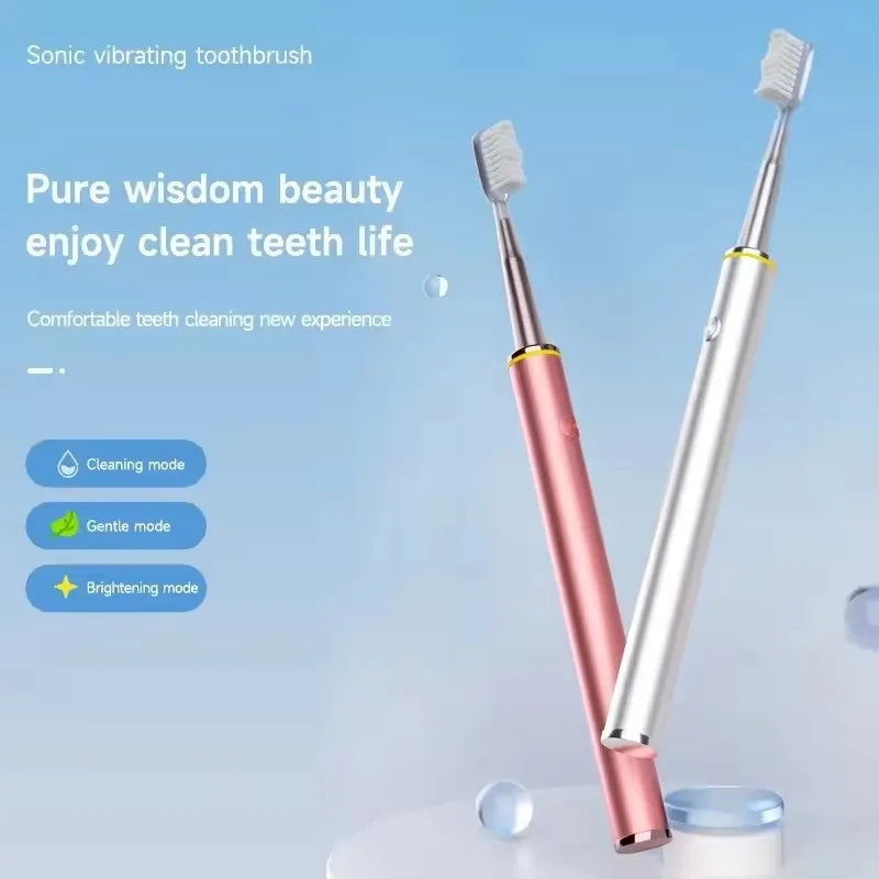 Sonic Electric Toothbrush Mental Thin Brush Body Timer Rechargeable Toothbrush for Women Pure Wisdom Beauty Soft DuPont Bristle