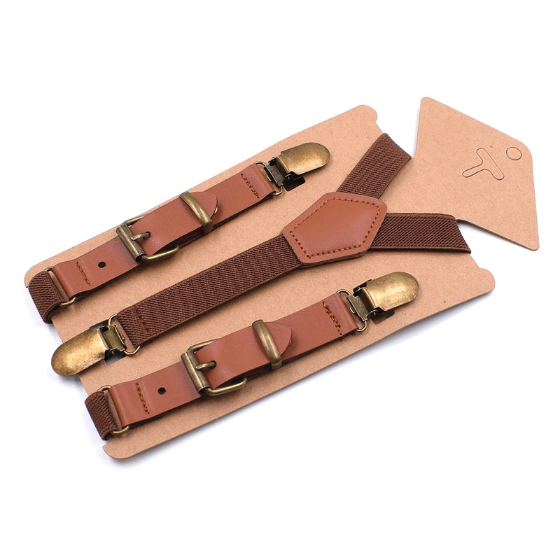 Suspenders for Boys Girls 2cm Y - back 3 Clips Adjustable Elastic Trouser Braces Belt for Kids Fashion - Visuel 16 | SAMAG