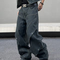UP.THE Men Dark Raw Denim Baggy Wide Leg Jeans, Y2K | SAMAG