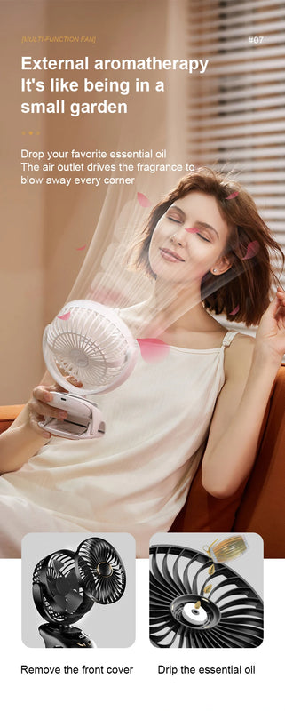 Portable Desktop Wireless Clip-on Electric Fan 2000mAh Battery Outdoor Travel Portable Electric Mini Fan for Baby Stroller Cart