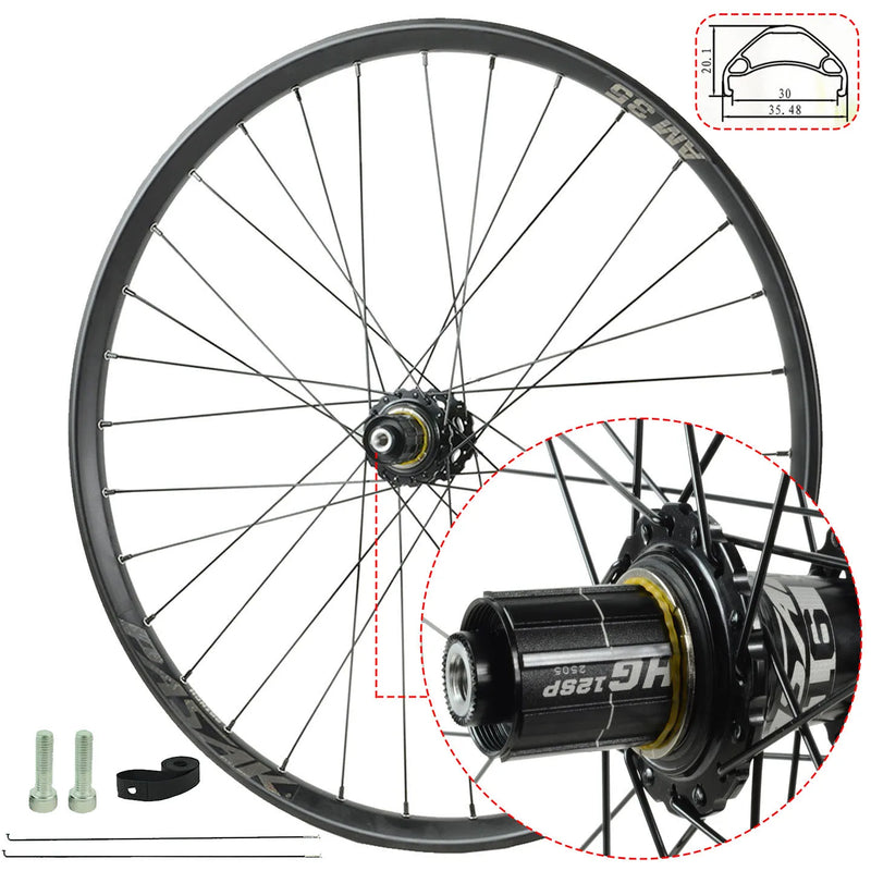 Pasak Dirt Jump Bike Wheelset 32 Holes 6-bolts Disc Brake MTX35 DH AM Bicycle Wheels QR 9x100mm Bolts Lock 10x135mm 12s Hub body