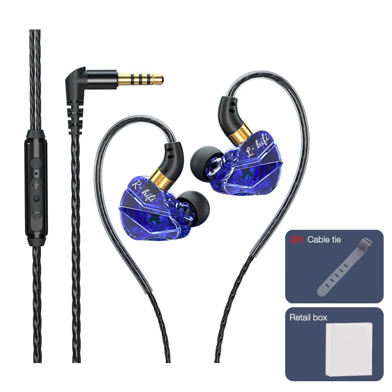 EARDECO Wired Headphones With Microphone Wire-Controlled Wired Earphone In-Ear Headphones Sport Earphones Gaming Headset Bass