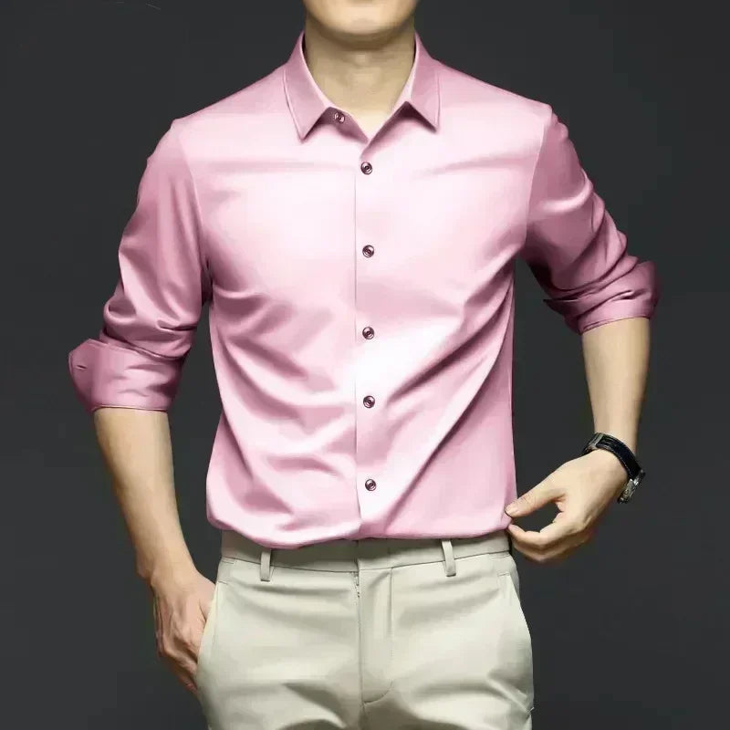 S-6XL Men's Long Sleeve Shirt Luxury Wrinkle Resistant | SAMAG