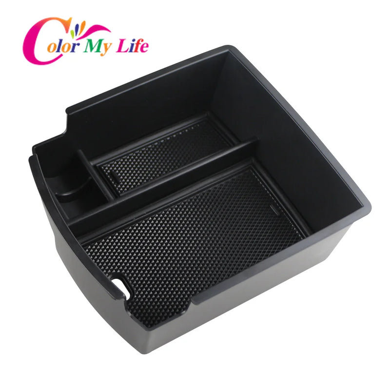 Car Armrest Stowing Tidying Box Storage for Hyundai Kona 2018 - 2022 ABS Center Console Organizer Phone Holder Tray Container