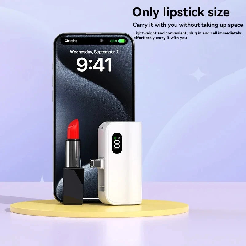 ONEPLUS Mini Power Bank 2-in-1 Large Capacity Fast Digital Display Portable Fast Charging External Battery for Iphone 50000mAh