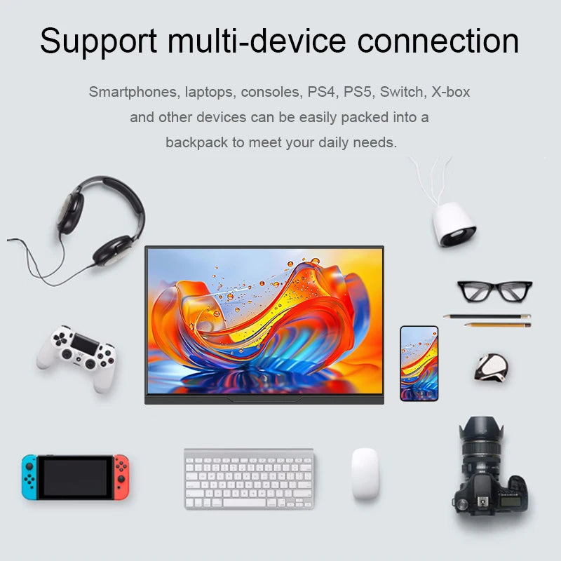 14inch Ultra-thin Portable Monitor Touch 1200P IPS USB-C HDMI External Second Screen for Laptop PC Cell Phone Switch PS4/5 Xbox