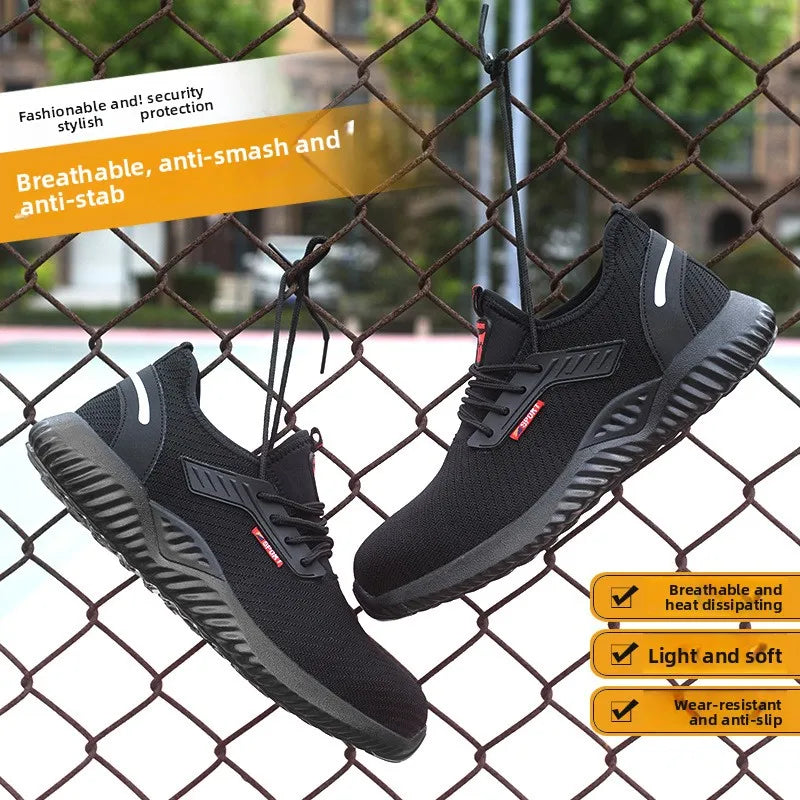Safety Shoes Work Sneakers Steel Toe Men Women Anti Smash Puncture Proof Work Boots Indestructible Safety Shoes Light Breathable