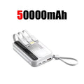 Lenovo New 500000mAh 4 Cables High Capacity Mini Power Bank Fast Charging Portable External Battery Supply New For iPhone Xiaomi