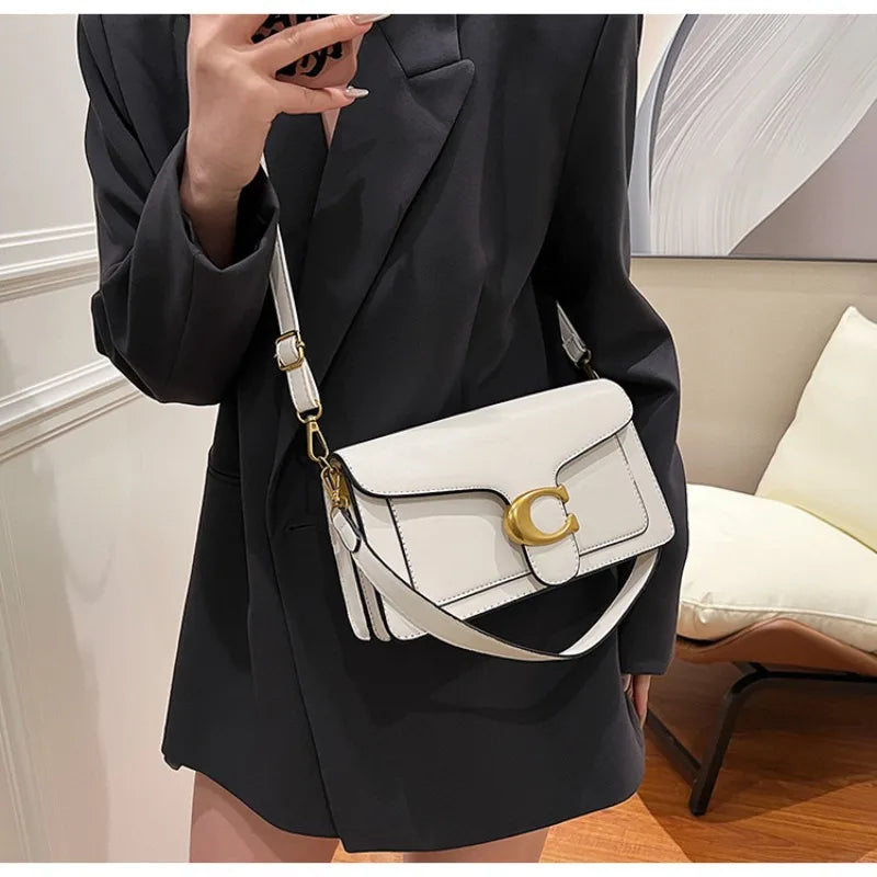 New Niche Bag Women's Premium Texture Solid Color Simple and Versatile Small Square Bag Commuter Multi-Compartment Shoulder Bag