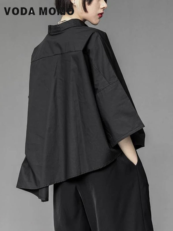 Y2K Women Streetwear Loose Summer Tops Academic Irregular - View 3 | SAMAG