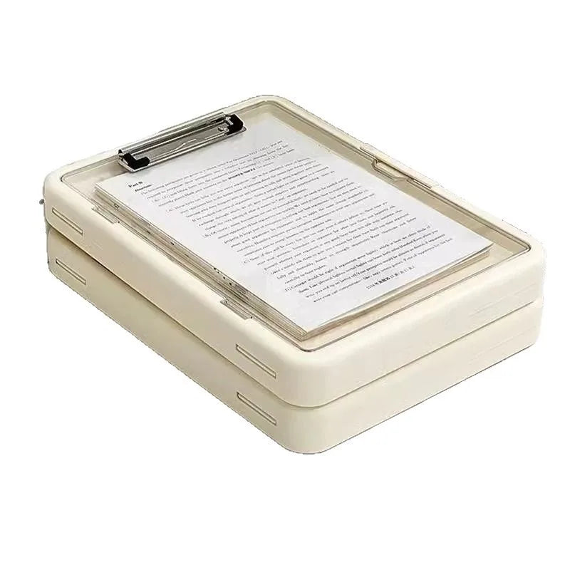 A4 Multifunctional Folder - Transparent Document Organizer Writing Pad for Students, Exam Paper Storage Binder Convenient