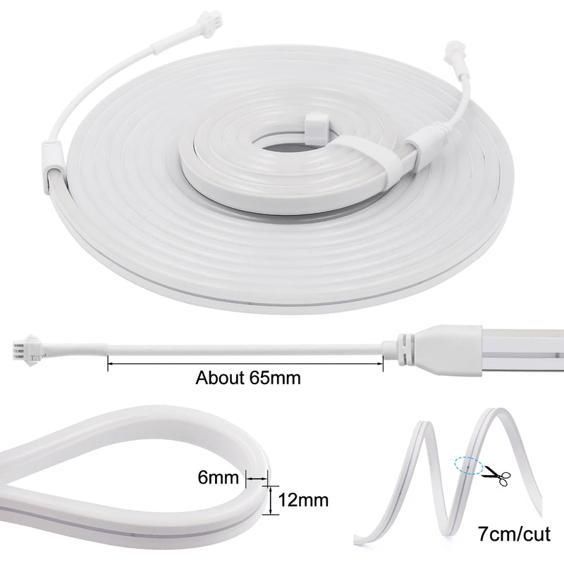 Tuya WiFi Smart WS2811 RGBIC LED Neon Light 12V 24V Waterproof Flexible LED Strip Light Bluetooth LED Tape Ribbon Bedroom Decor