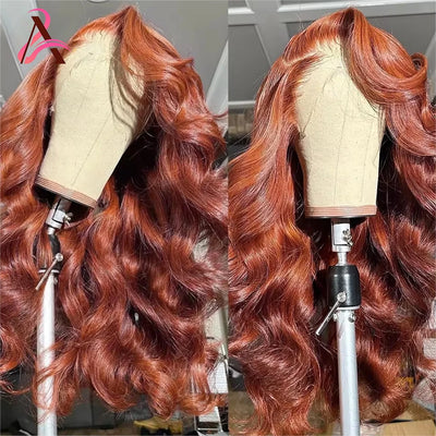 13x4 Reddish Brown Body Wave Hd Lace Front Human Hair Wig Pre Plucked Glueless Wigs Remy Vietnamese Human Hair Lace Frontal Wig