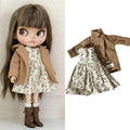 For Blythe Doll Outfit Clothing Princess Lace Maid Skirt Set Cute Plaid Pants Vintage Dress Clothes OB24 OB22 1/6 Accessories