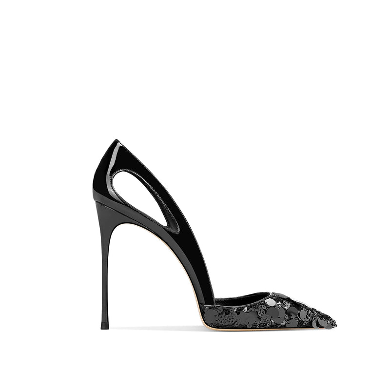 Silver Sequined High Heels Women's Pointed Heels 2025 Summer New