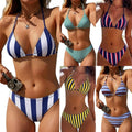 Fashion Sexy Women Bikini Set Strappy Stripe Print Two | SAMAG