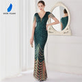 DEERVEADO Elegant V Neck Mermaid Evening Dress Long | SAMAG