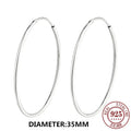 Senlissi - 18k Gold Plated Hoop Earrings For Women 925 Sterling Silver 2.0mm Fashion Rings Rose Cерьги - Visuel 23 | SAMAG