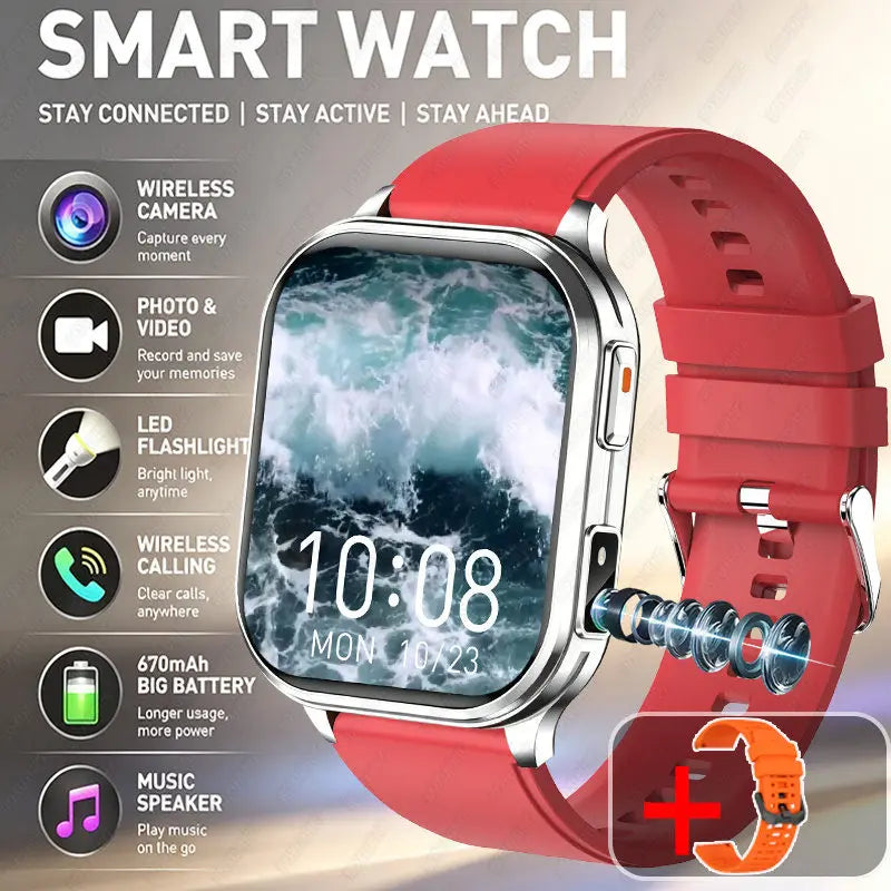 2026New Smart Watch With Camera Men Women Photos Record Video Health Sports Fitness IP68 Waterproof BT Call Recording Smartwatch