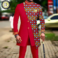 African Suits for Men Embroidery Print Blazer and Pants Set Business Dress with Kerchief Party Wedding - View 19 | SAMAG