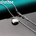 SHSTONE 18K Gold Heart Necklace For Woman Men Neck Chain Fashion Party Wedding Engagement Charm Jewelry Lovers Birthday Gifts