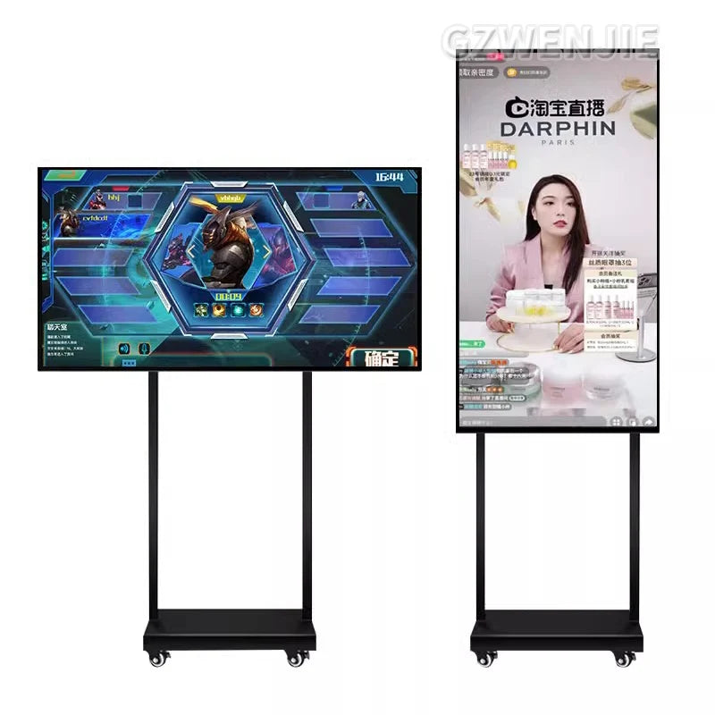 43 inch Smart Interact Screen Portable TV on Wheels Smart Wireless Portable Monitor With Moveable Stand HD Touch LCD Smart TV