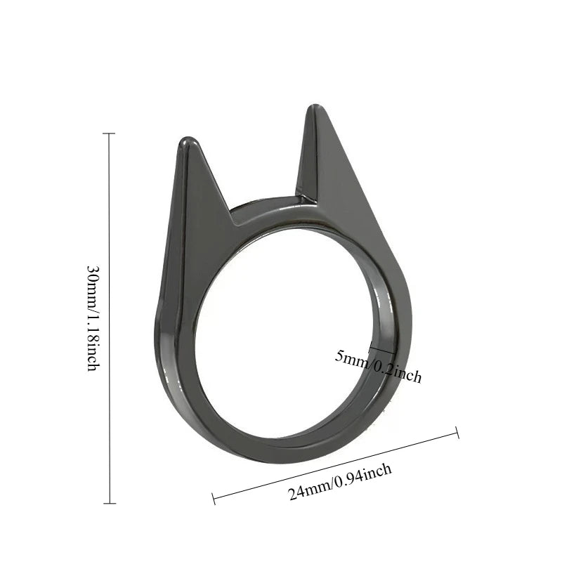 3pcs Women's Anti-wolf Men's Single Finger Buckle Carry Defense Spikes Finger Tiger Self-defense Cat Ear Ring Window Breakers